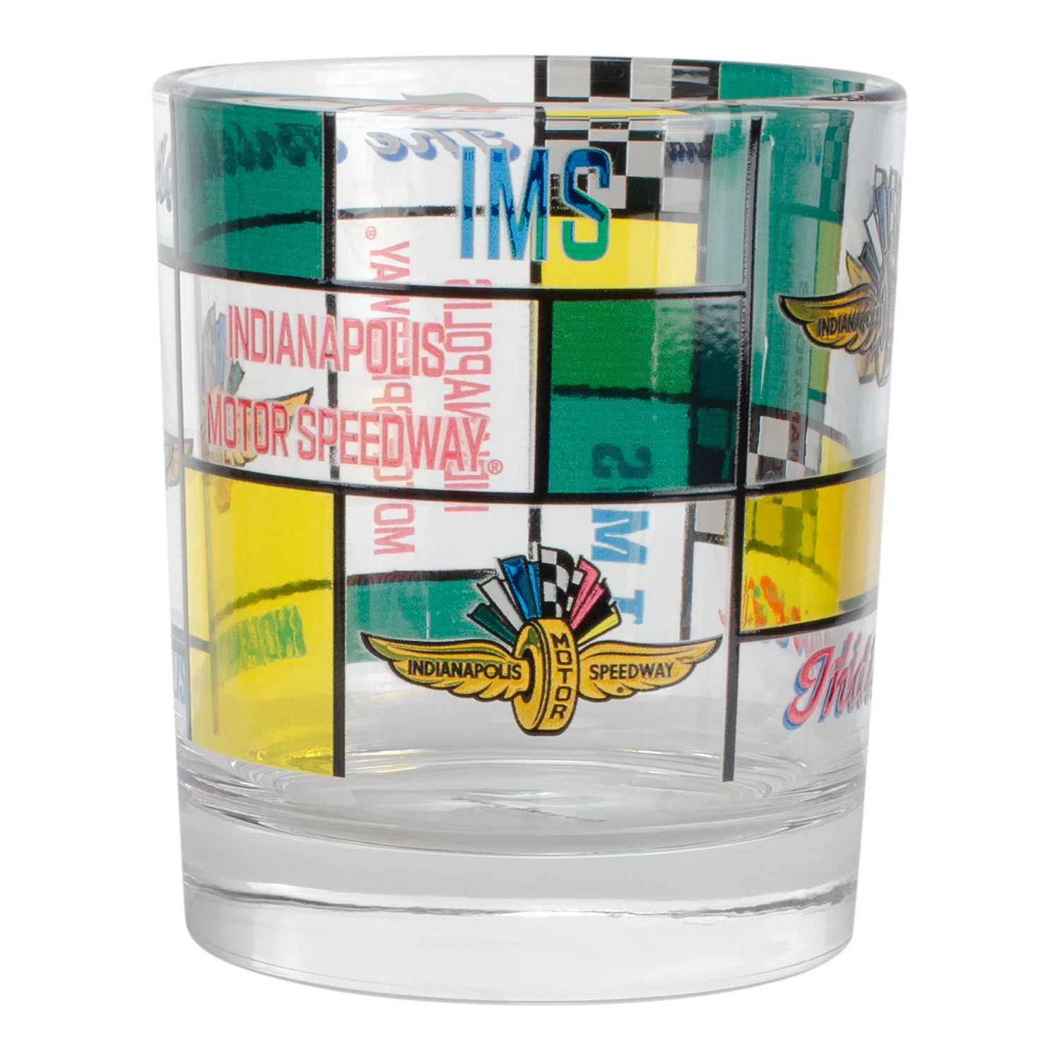 Wing Wheel Flag 7 Stripe Rock Glass - Image 2