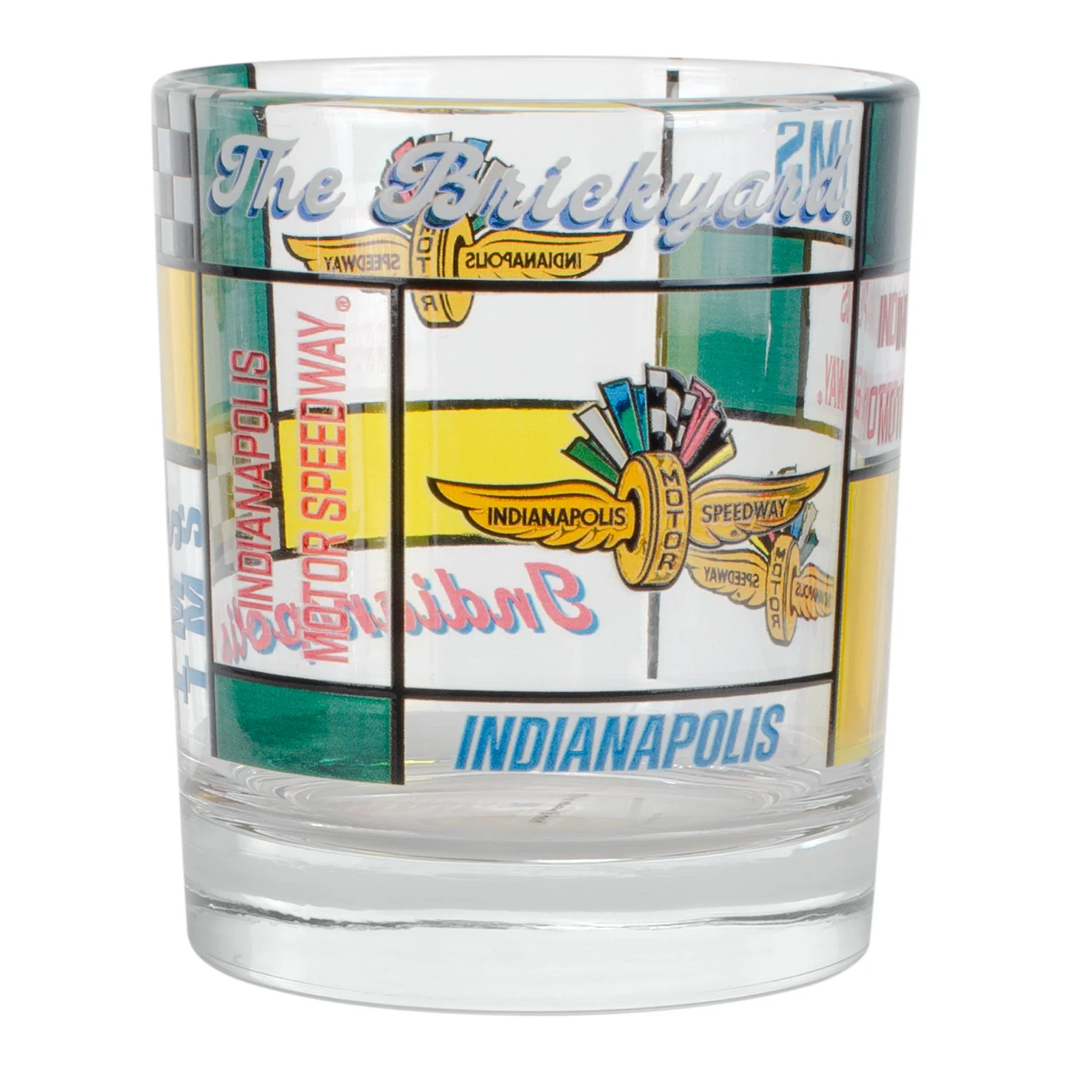 Wing Wheel Flag 7 Stripe Rock Glass - Image 4