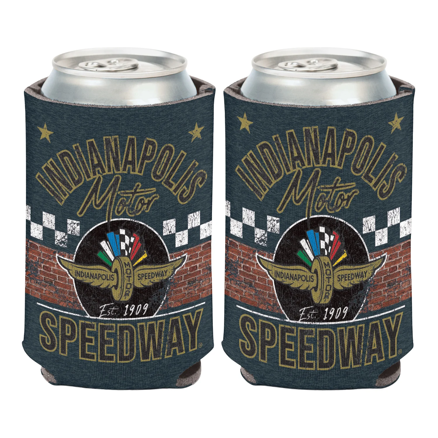 Wing Wheel Flag Heathered Bricks Can Cooler