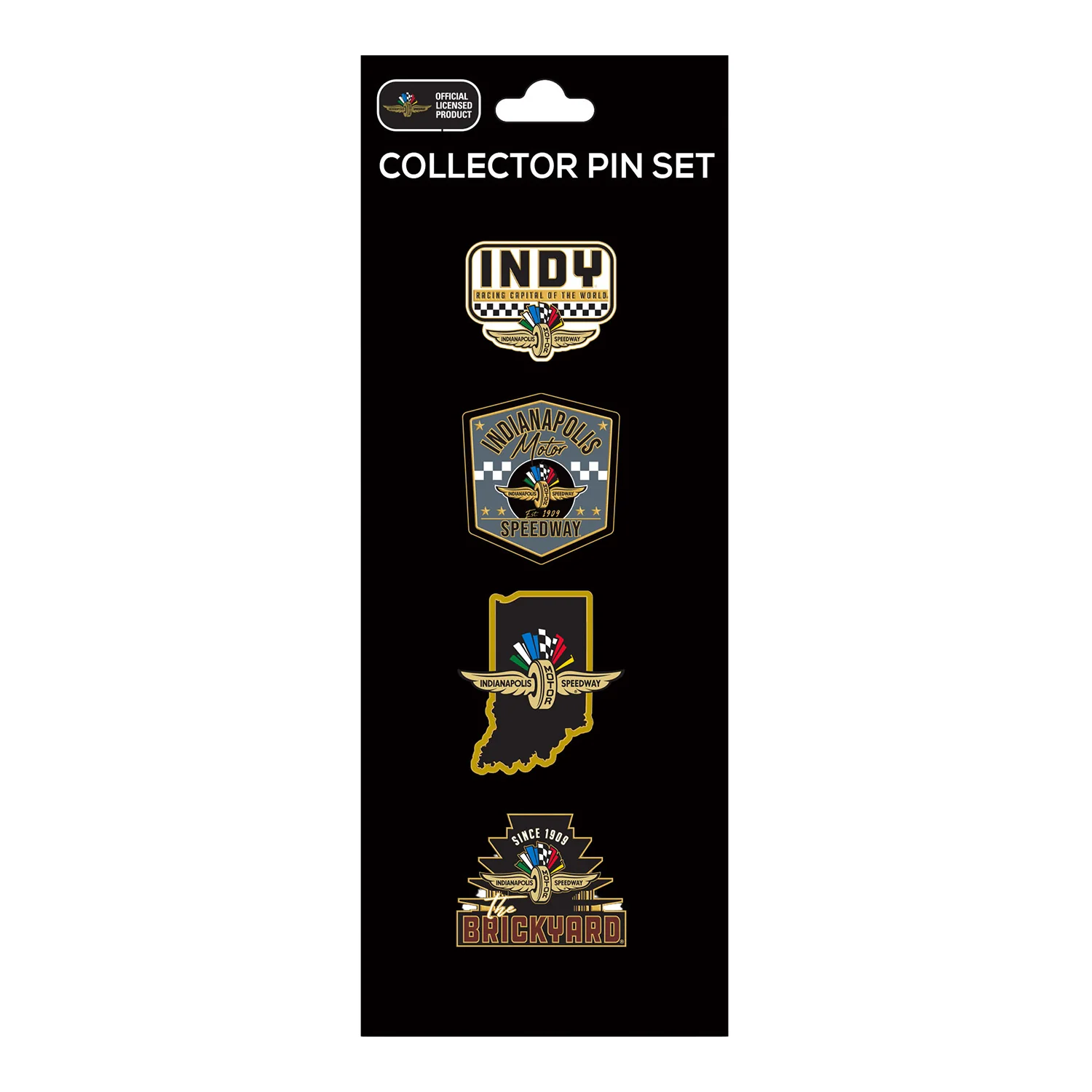 Wing Wheel Flag Indy Track Collector Pin Set