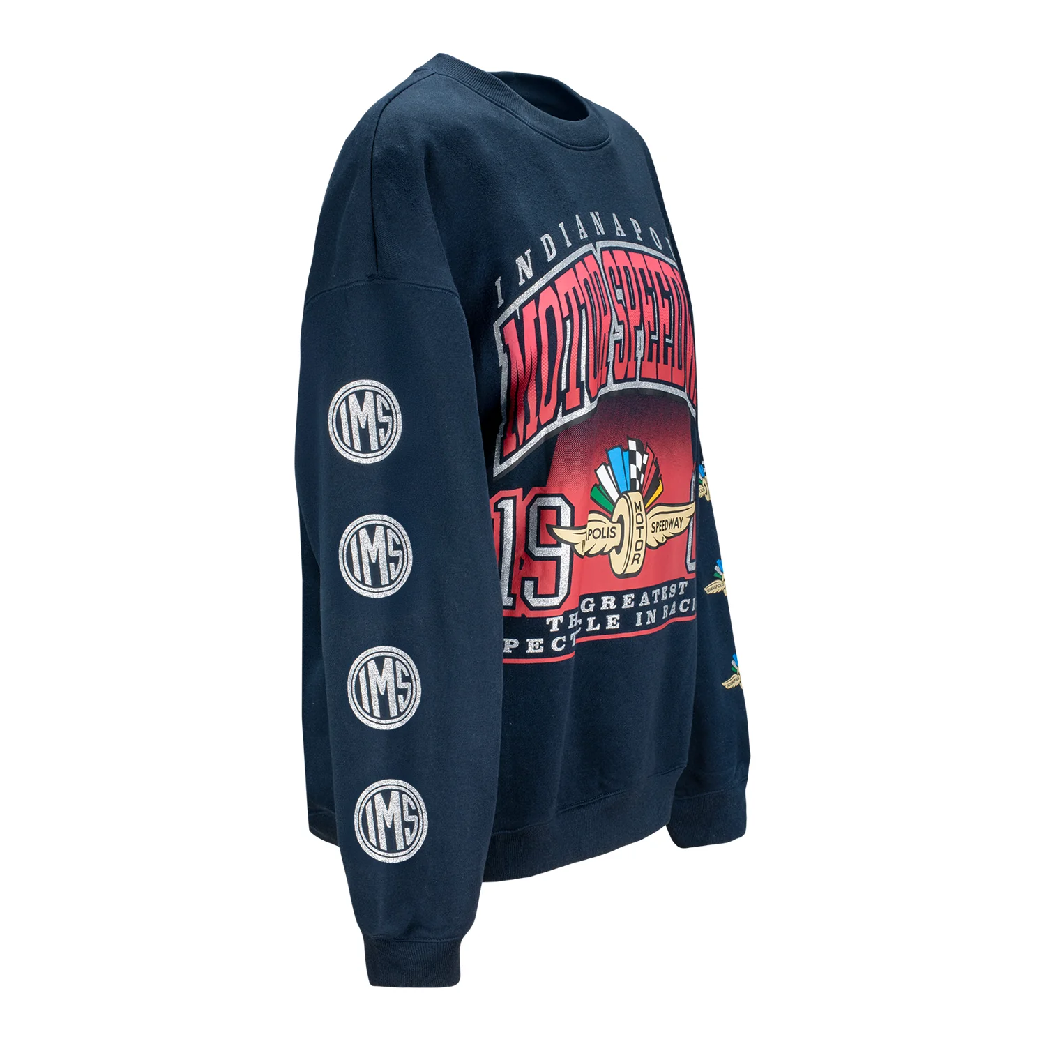 Indianapolis Motor Speedway Women's '47 Brand Glittered Oversized Crewneck - Image 4