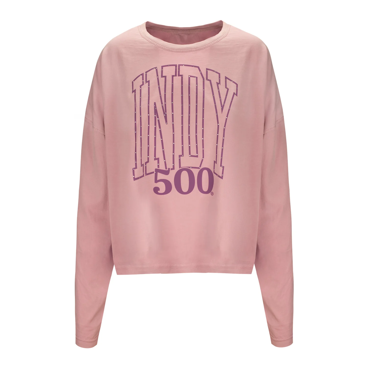 Ladies Indy 500 Bisque Rhinestones T-Shirt - Image 2