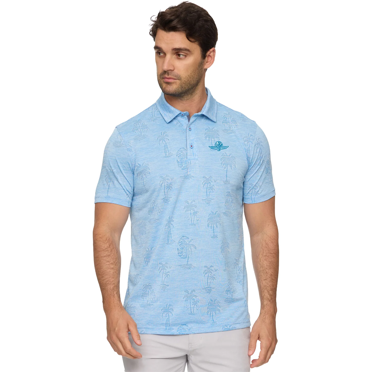 Wing, Wheel, and Flag Southlake Palm Print Polo