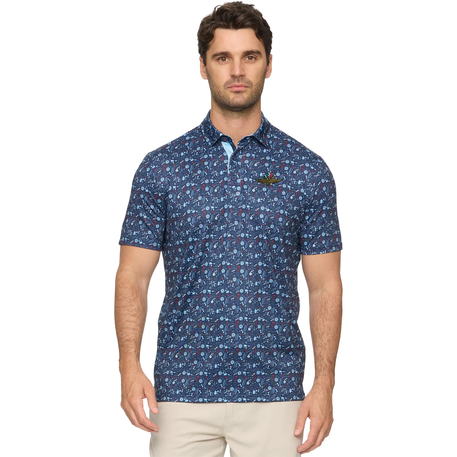Wing, Wheel, and Flag Americana Summer BBQ Polo