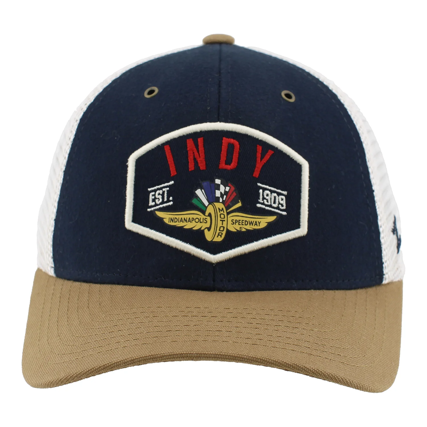 Wing Wheel Flag Indy Est. 1909 Mesh back Zephyr Hat - Image 4