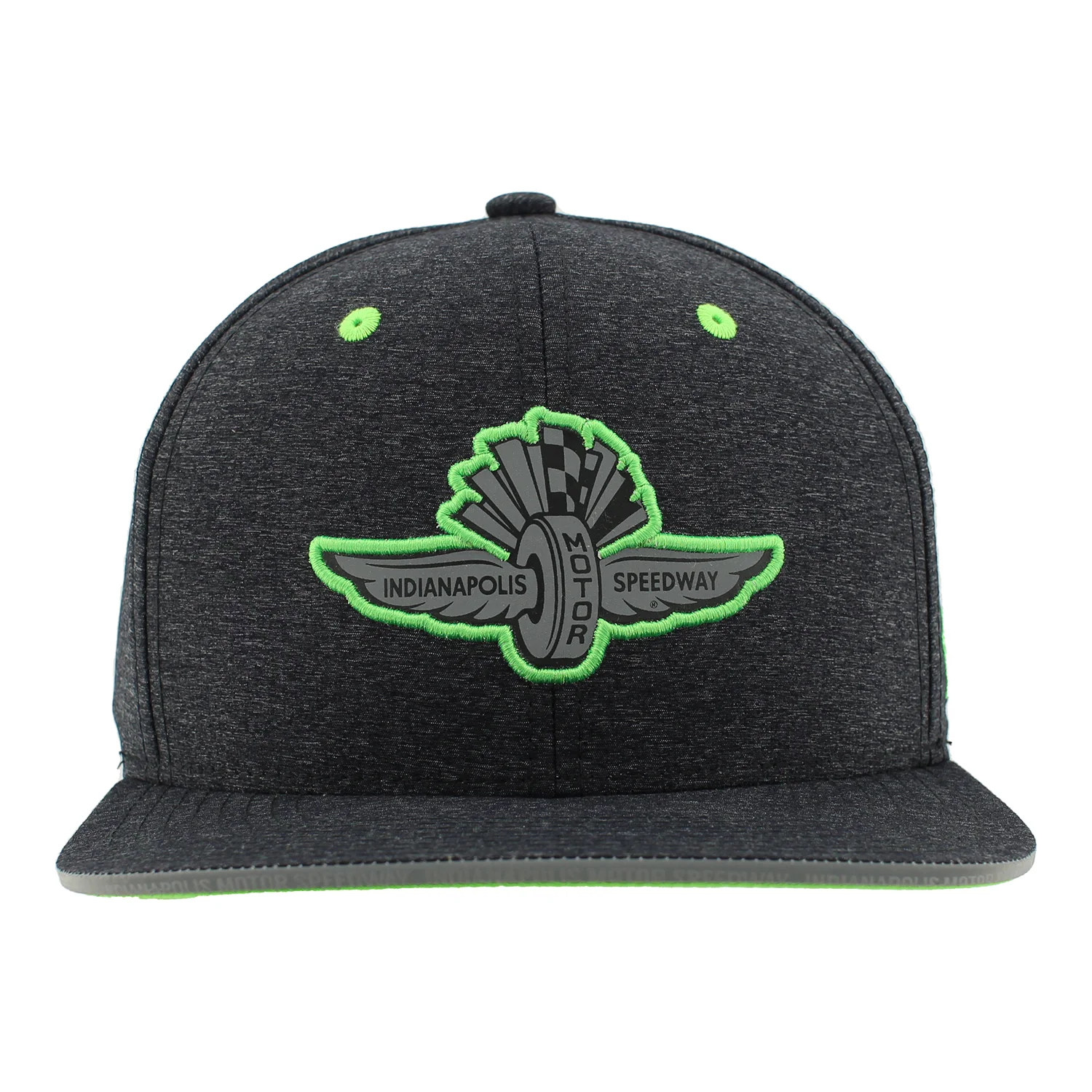 Wing Wheel Flag Neon Sport Fleck Flat Bill Hat - Image 5
