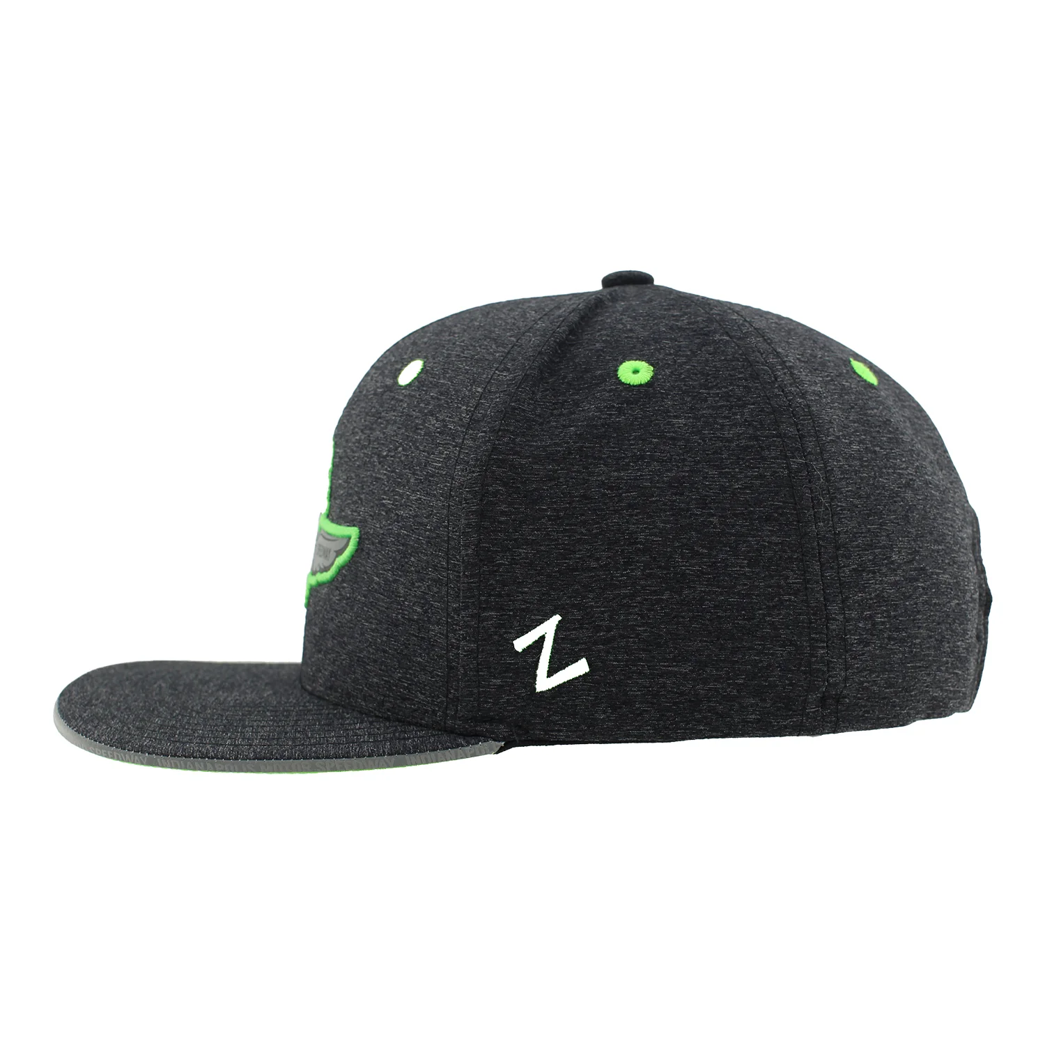 Wing Wheel Flag Neon Sport Fleck Flat Bill Hat - Image 6
