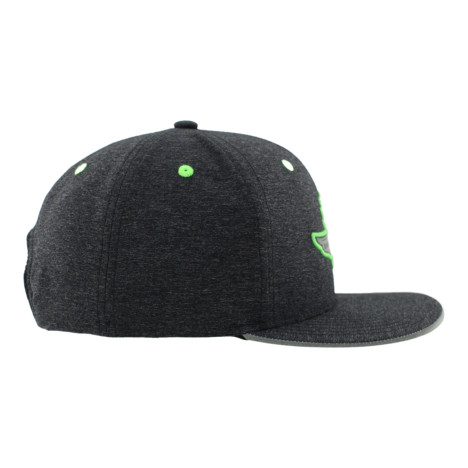 Wing Wheel Flag Neon Sport Fleck Flat Bill Hat - Image 7