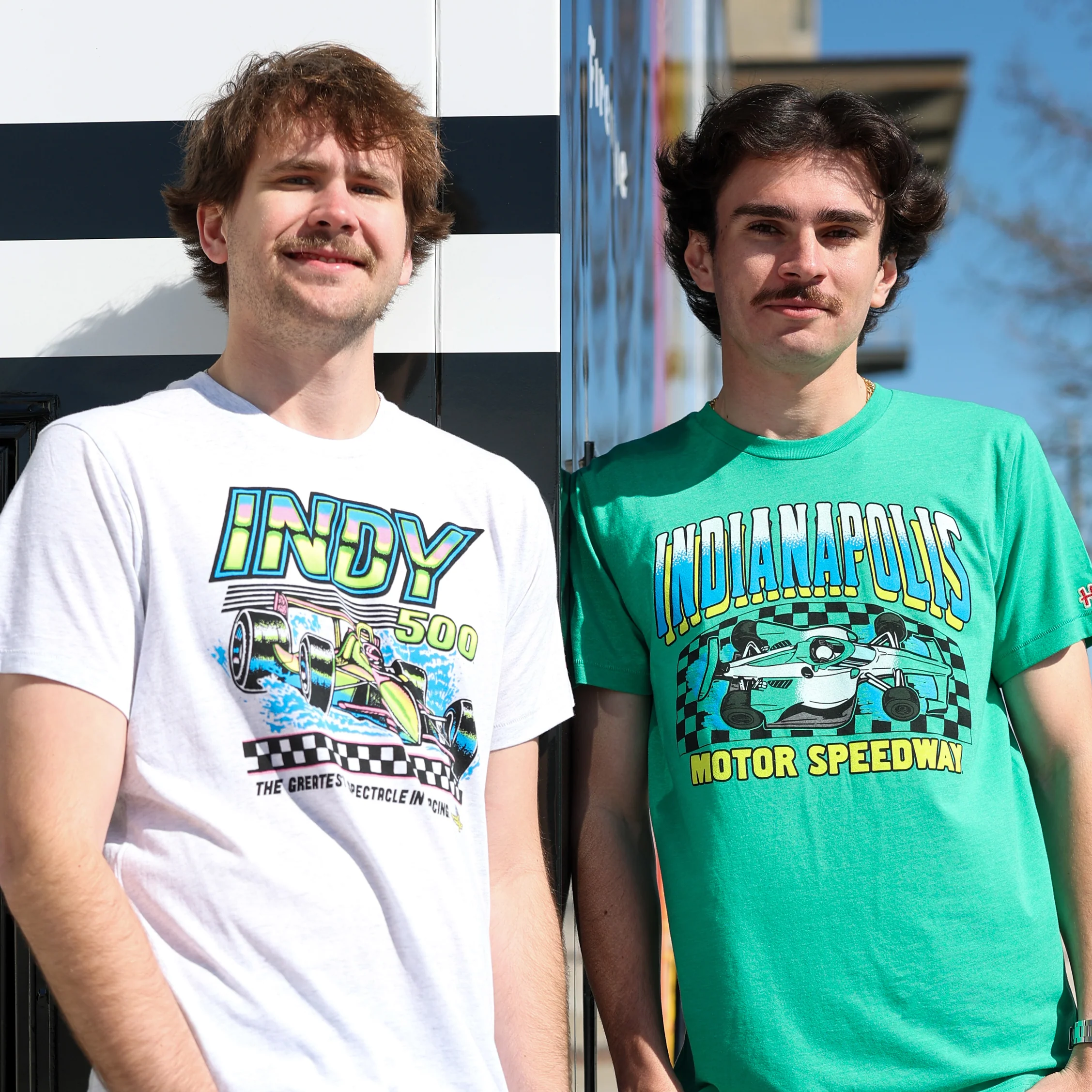 Indy 500 Homage Throwback Neon Indy Car T-Shirt - Image 2