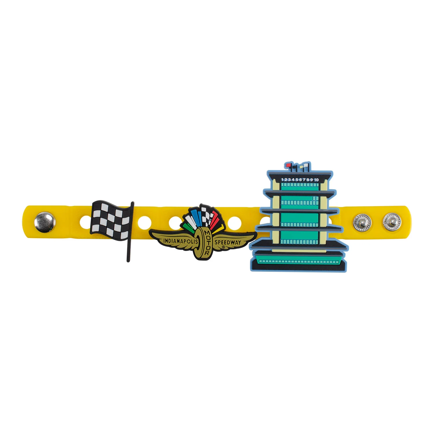 Indianapolis Motor Speedway PVC Charm Bracelet with 3 Piece Charms