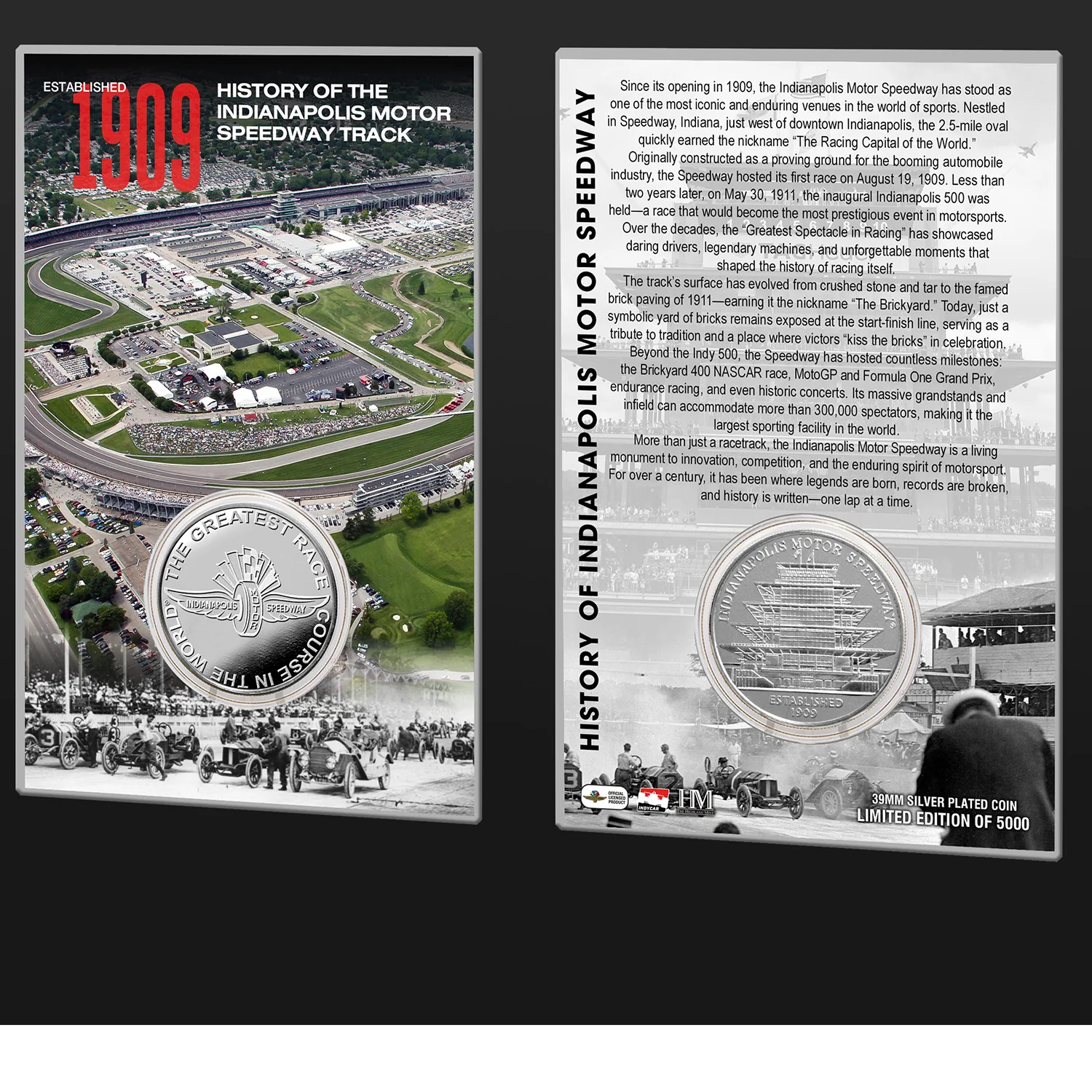 Indianapolis Motor Speedway History Coin Card