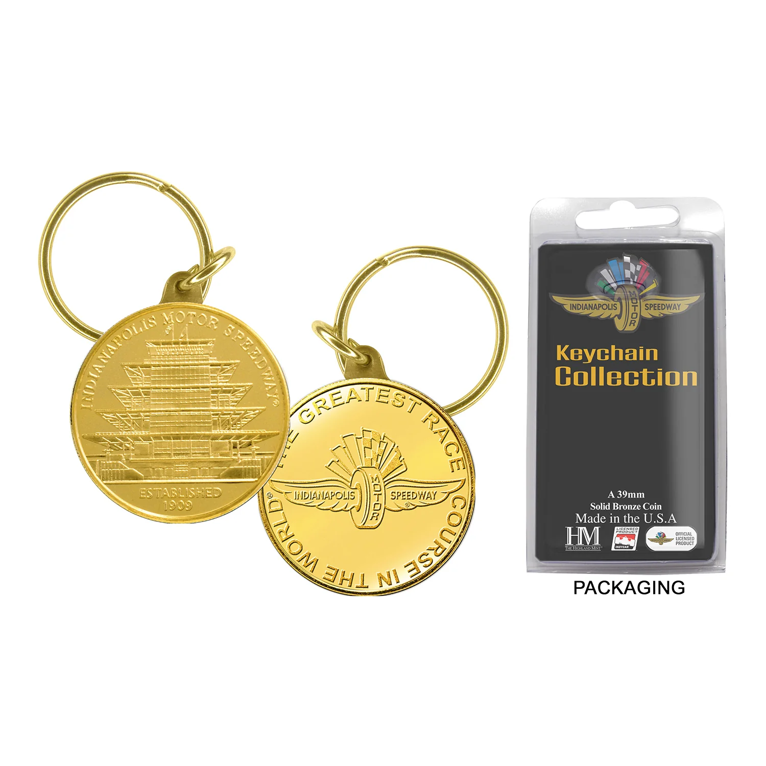 Wing Wheel Flag Coin Keychain